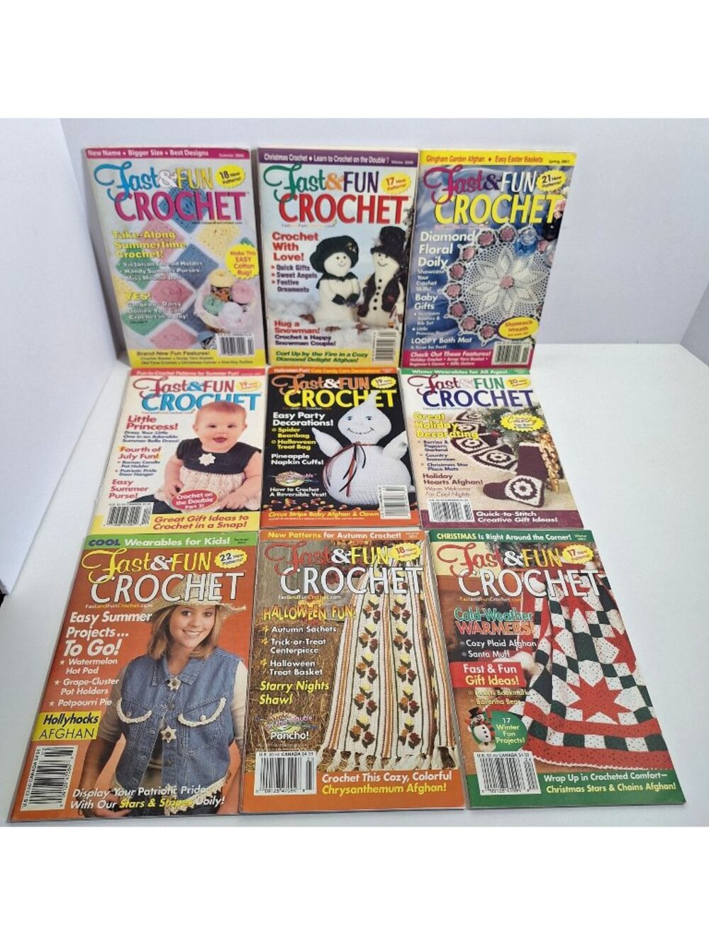 Fast & Fun Crochet 2000- 2002 Magazine Lot Seasonal Patterns Holiday Projects